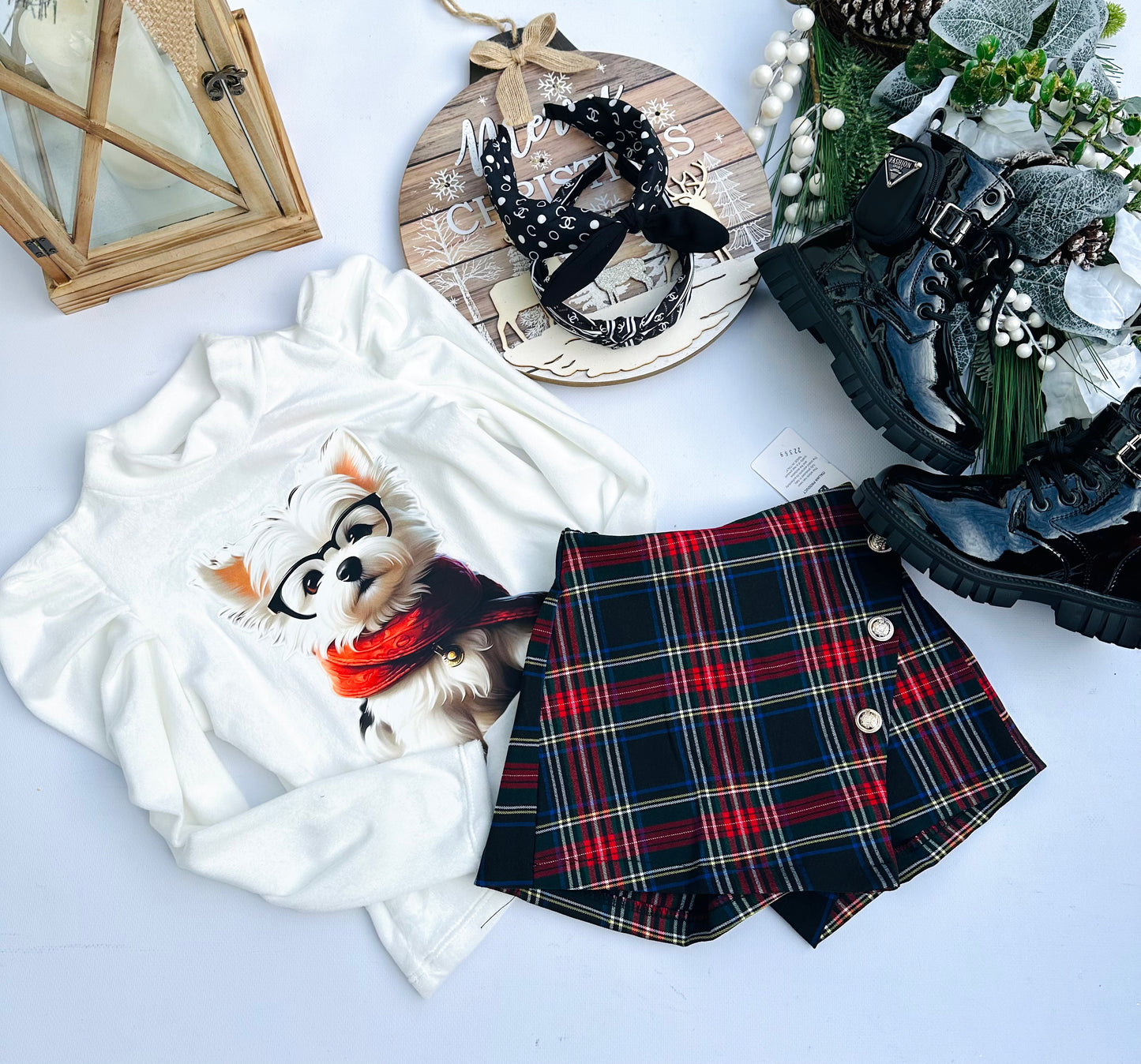 Navy checked skorts