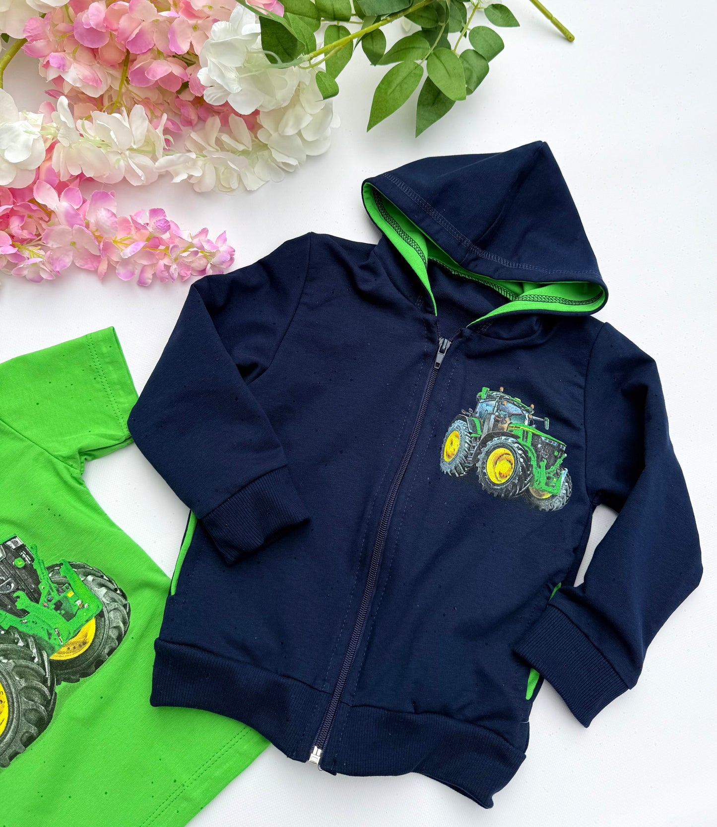 Navy Tractor hoodie