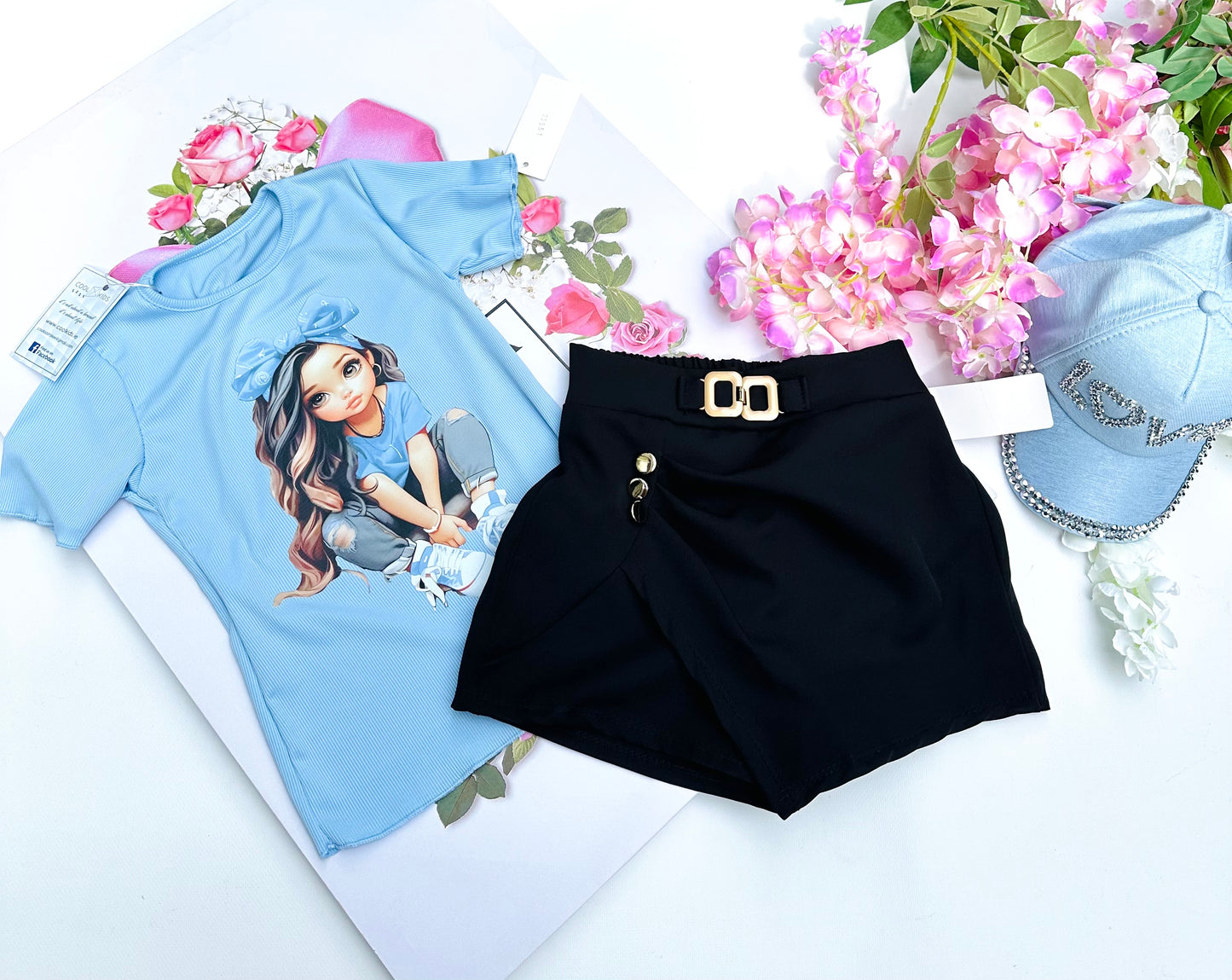 Black skorts