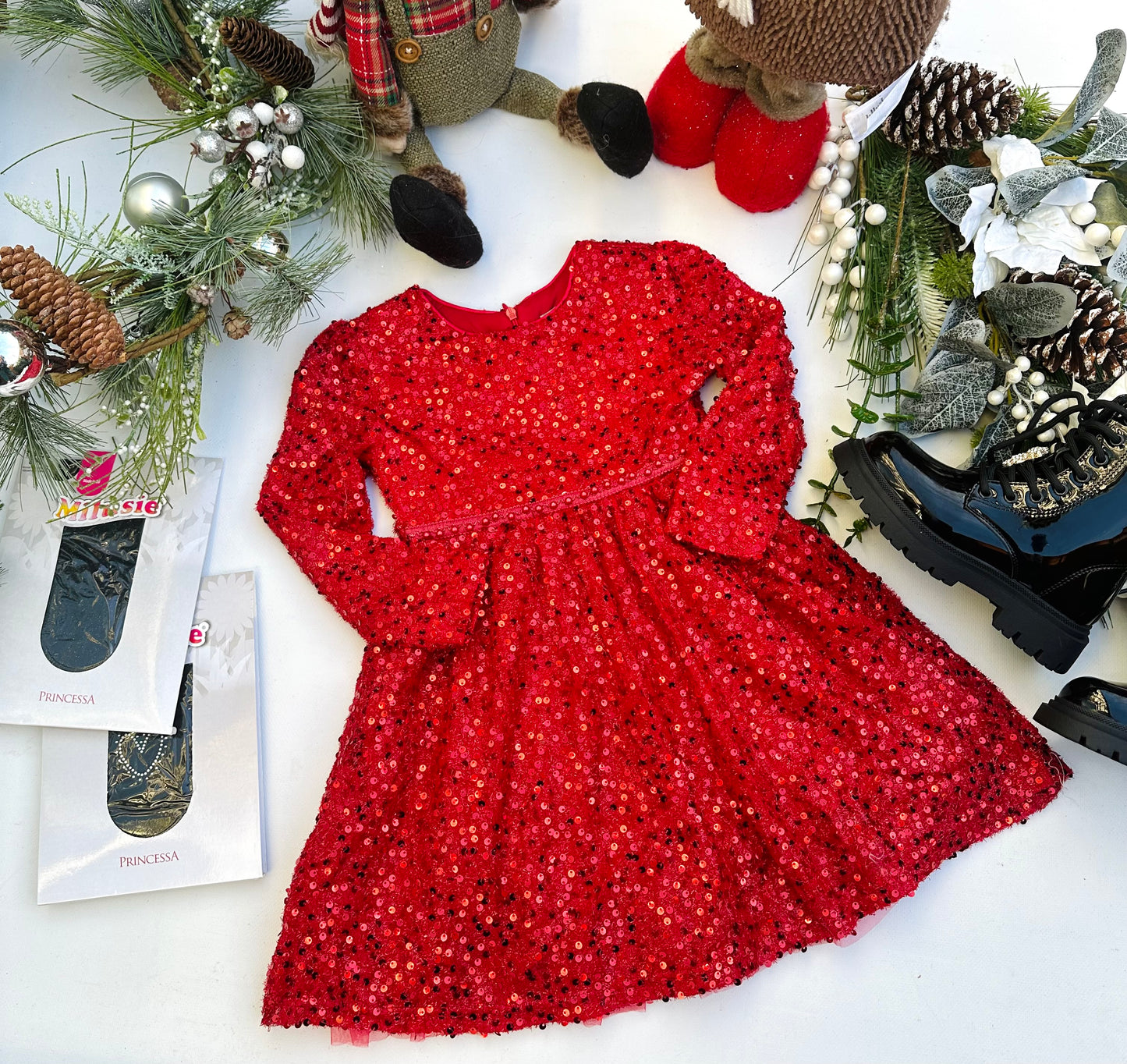 Red sparkle dress