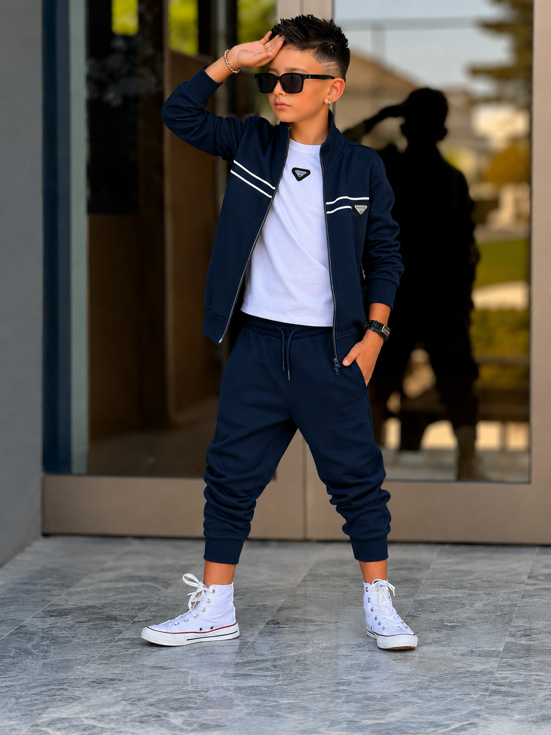 Blue set ( top, t shirt and pants)