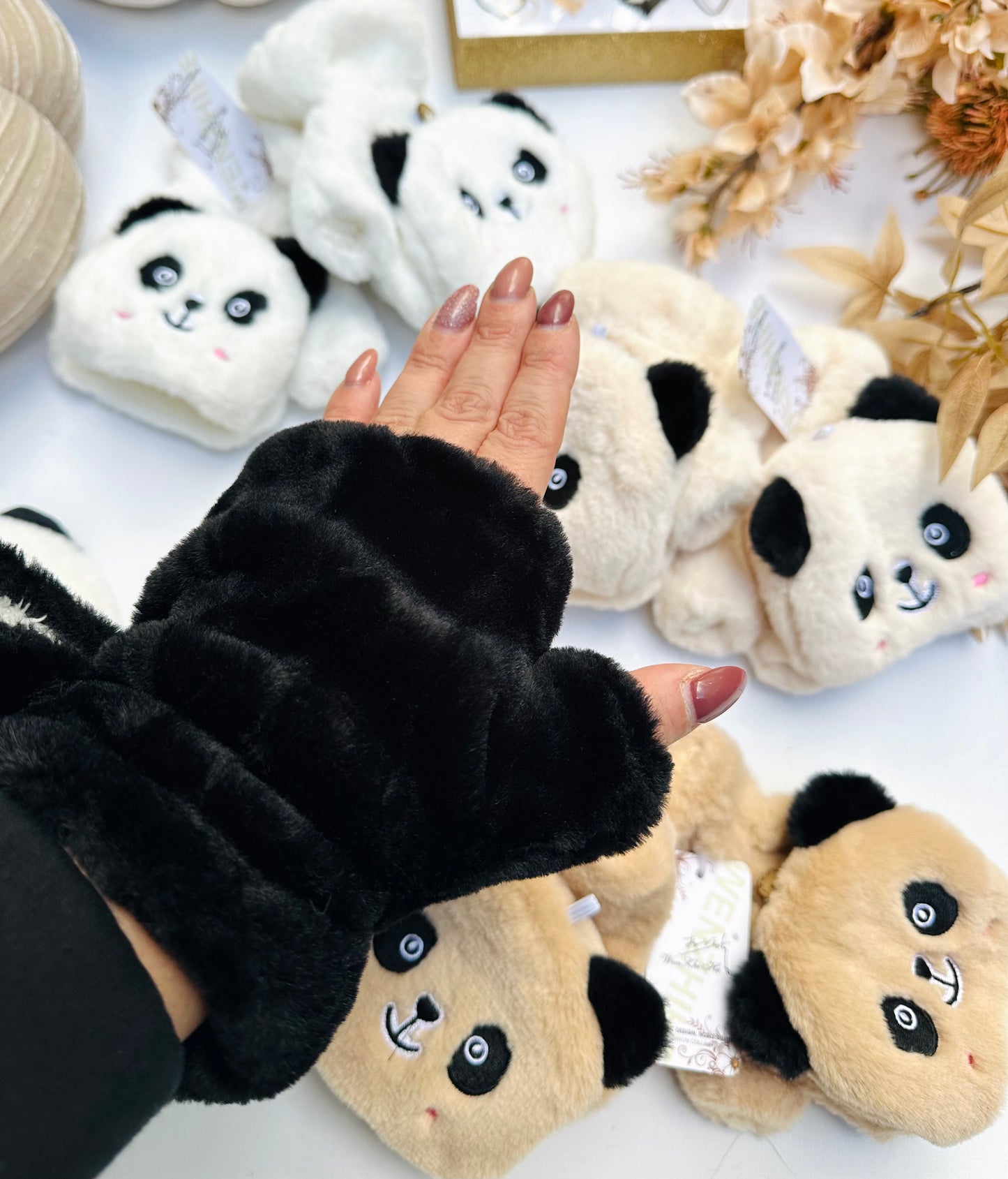Winter teddy gloves