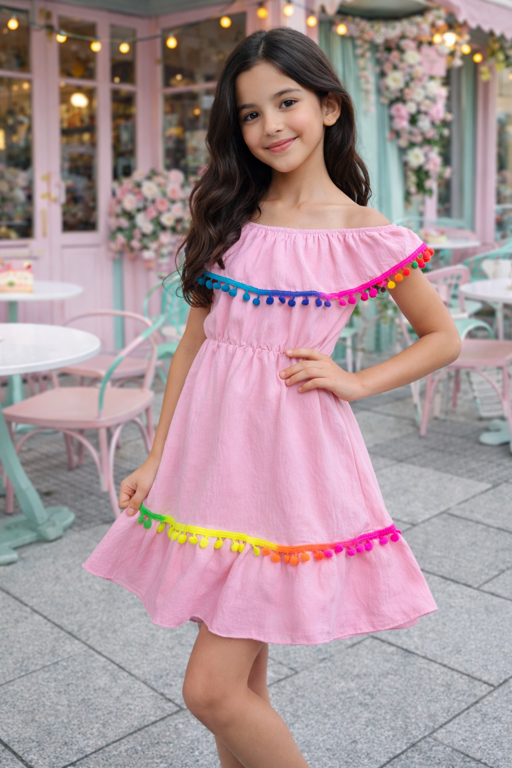 Pink Spanish style dress