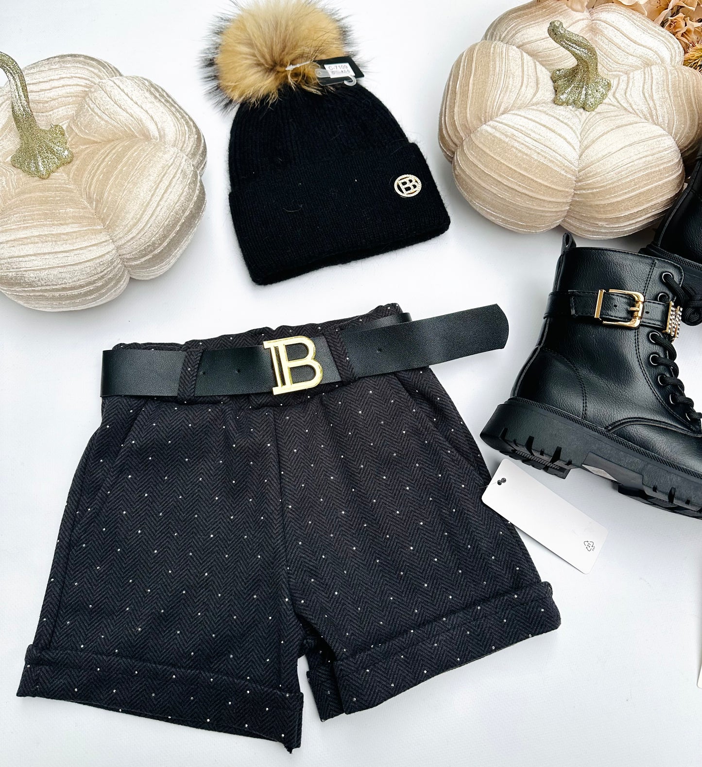 Grey sparkle shorts
