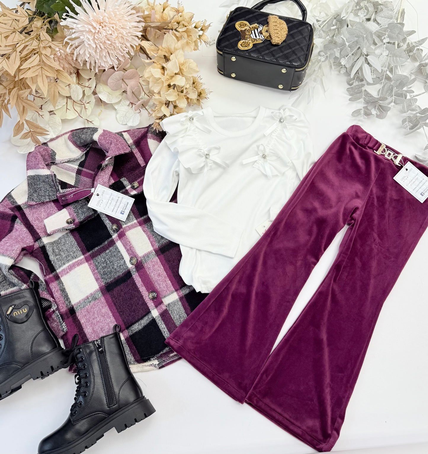 Checked plum jacket