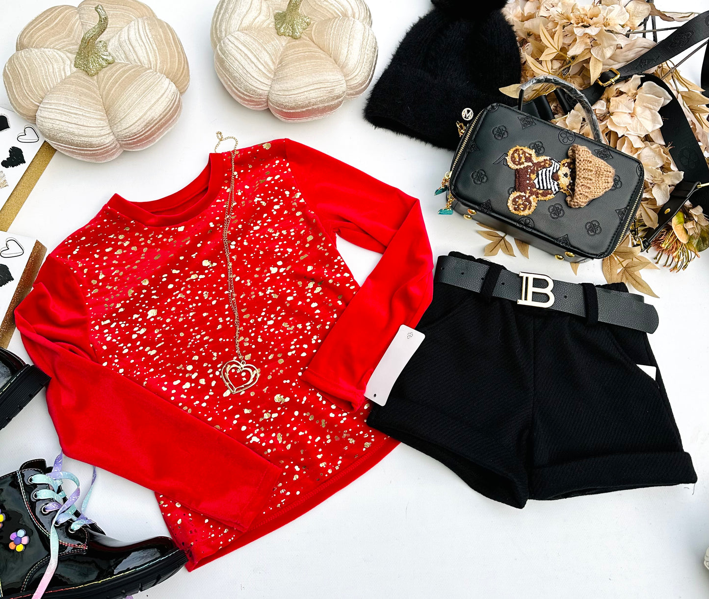 Red velvet top