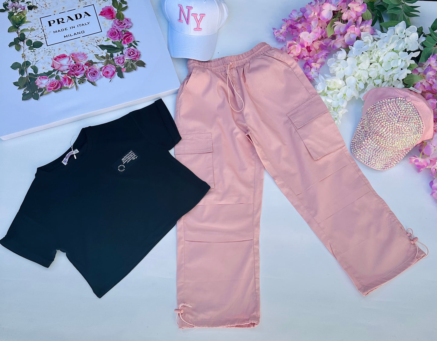 Pink cargo pants