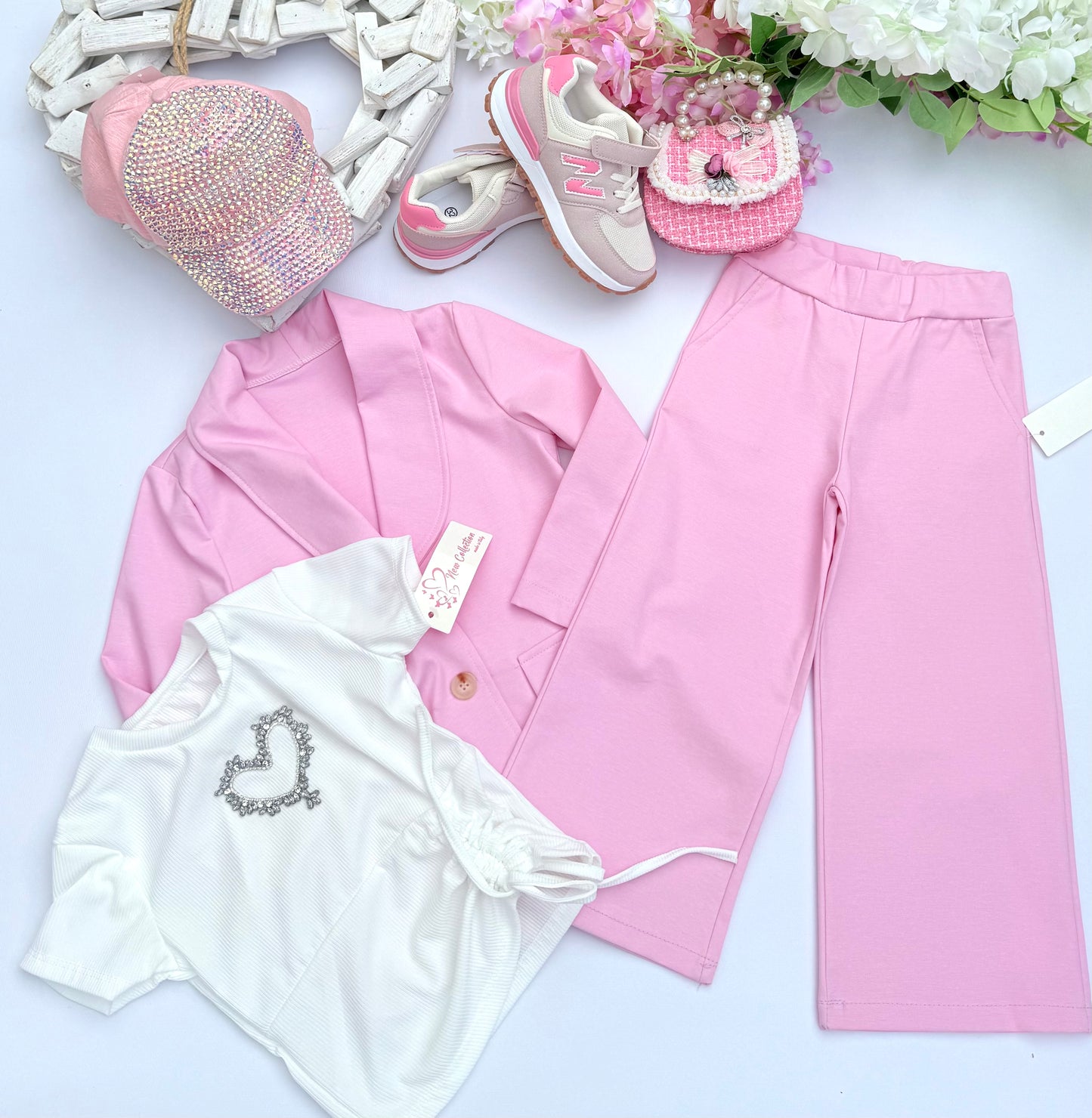 Pink cotton suit
