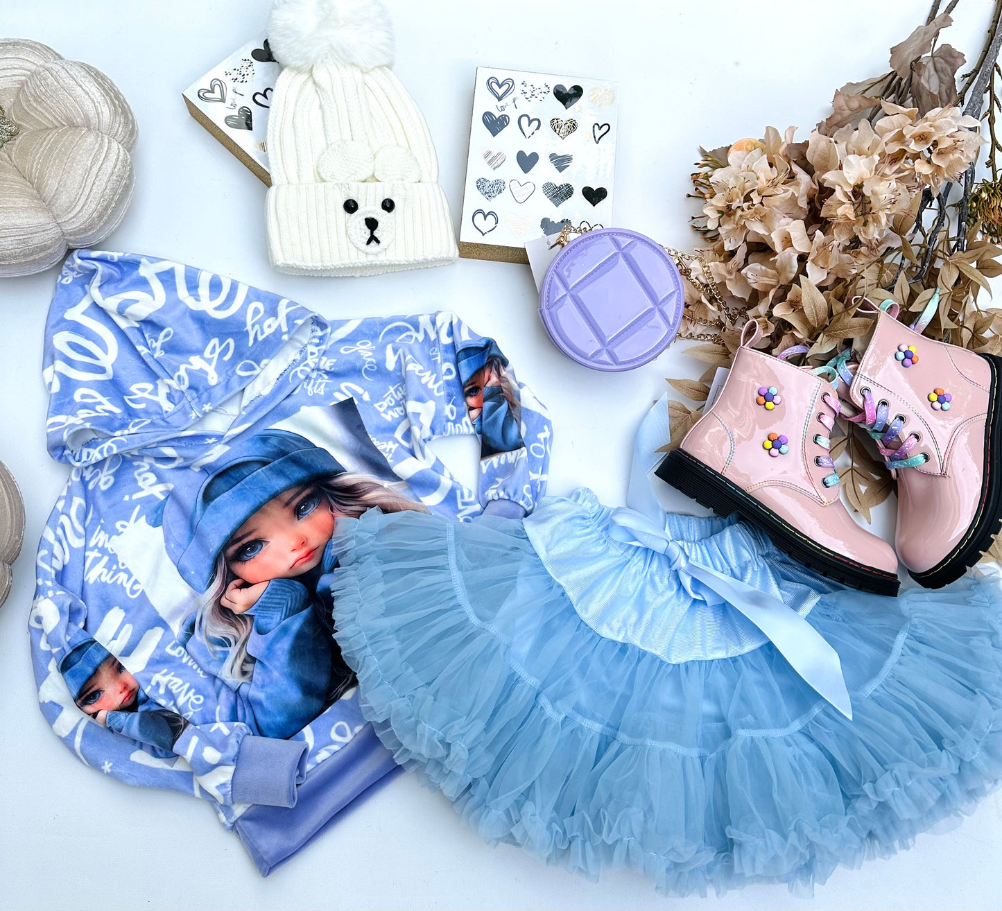 Blue tulle skirt