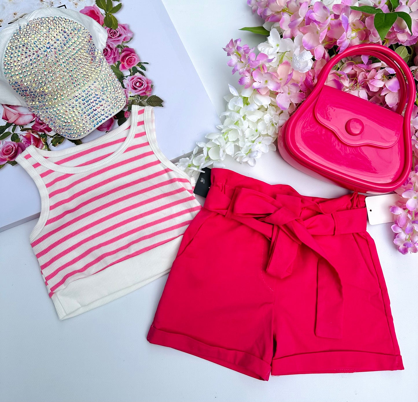 Pink stripes top