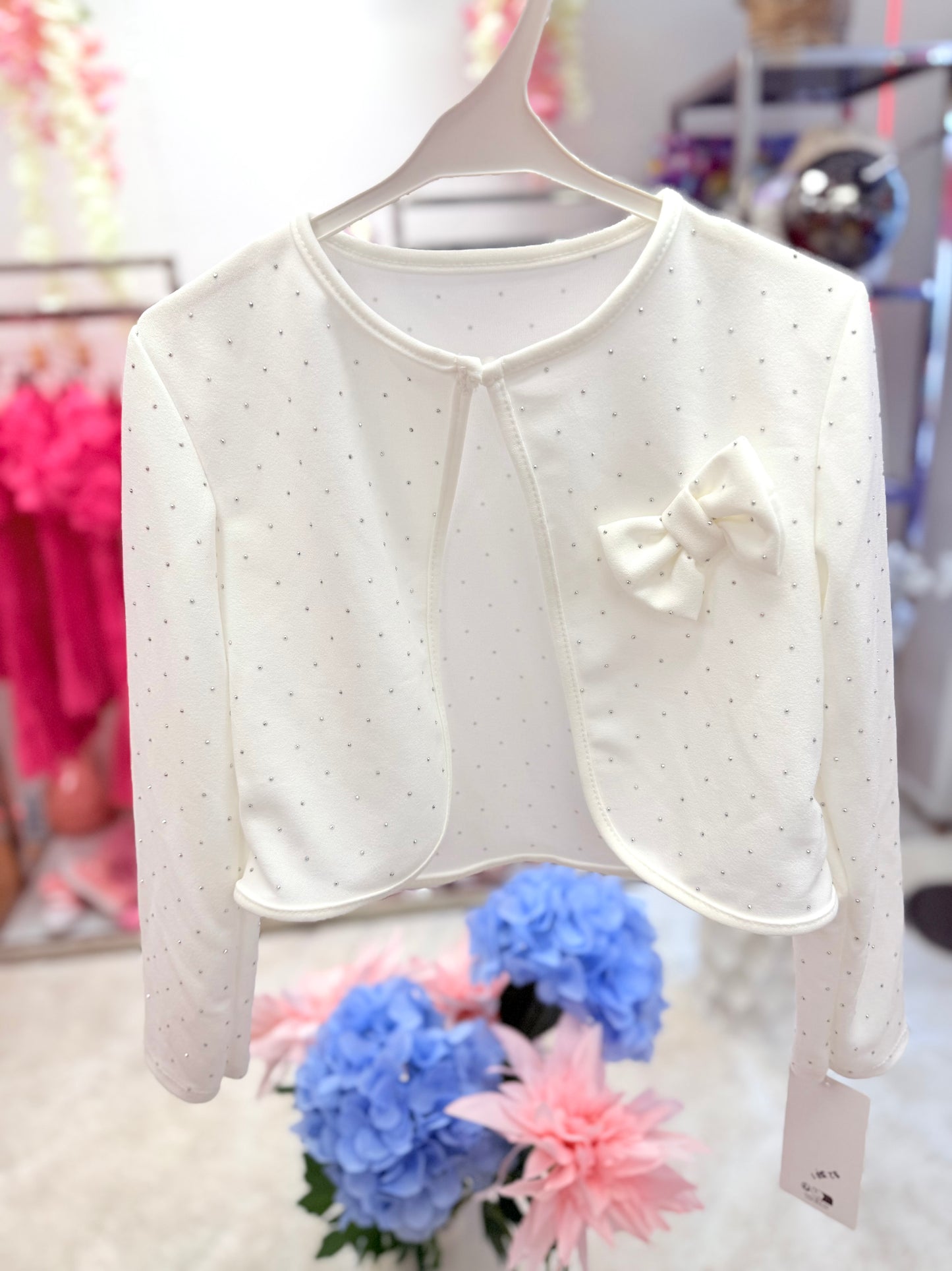 White sparkle bolero