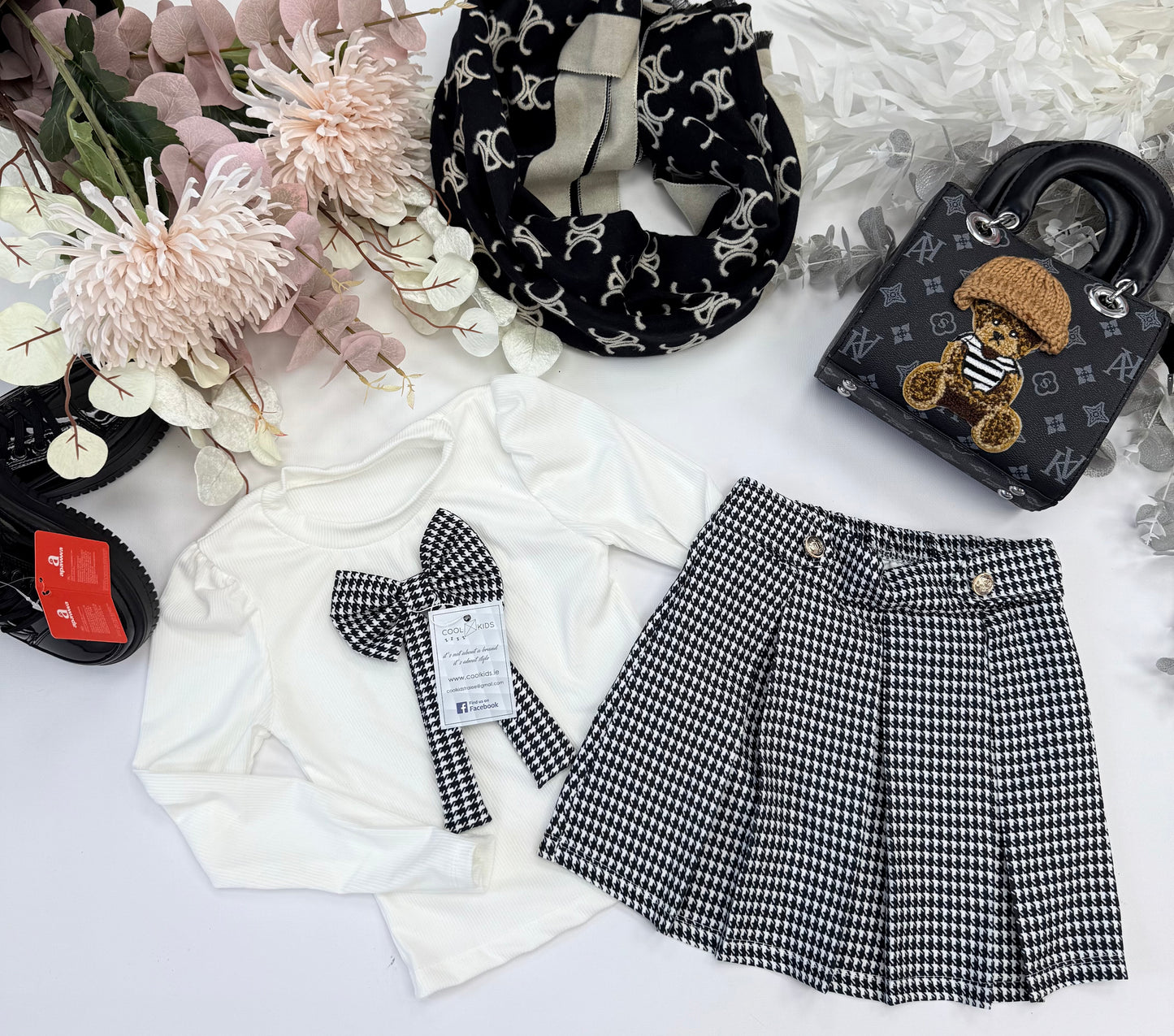 Bow checked set