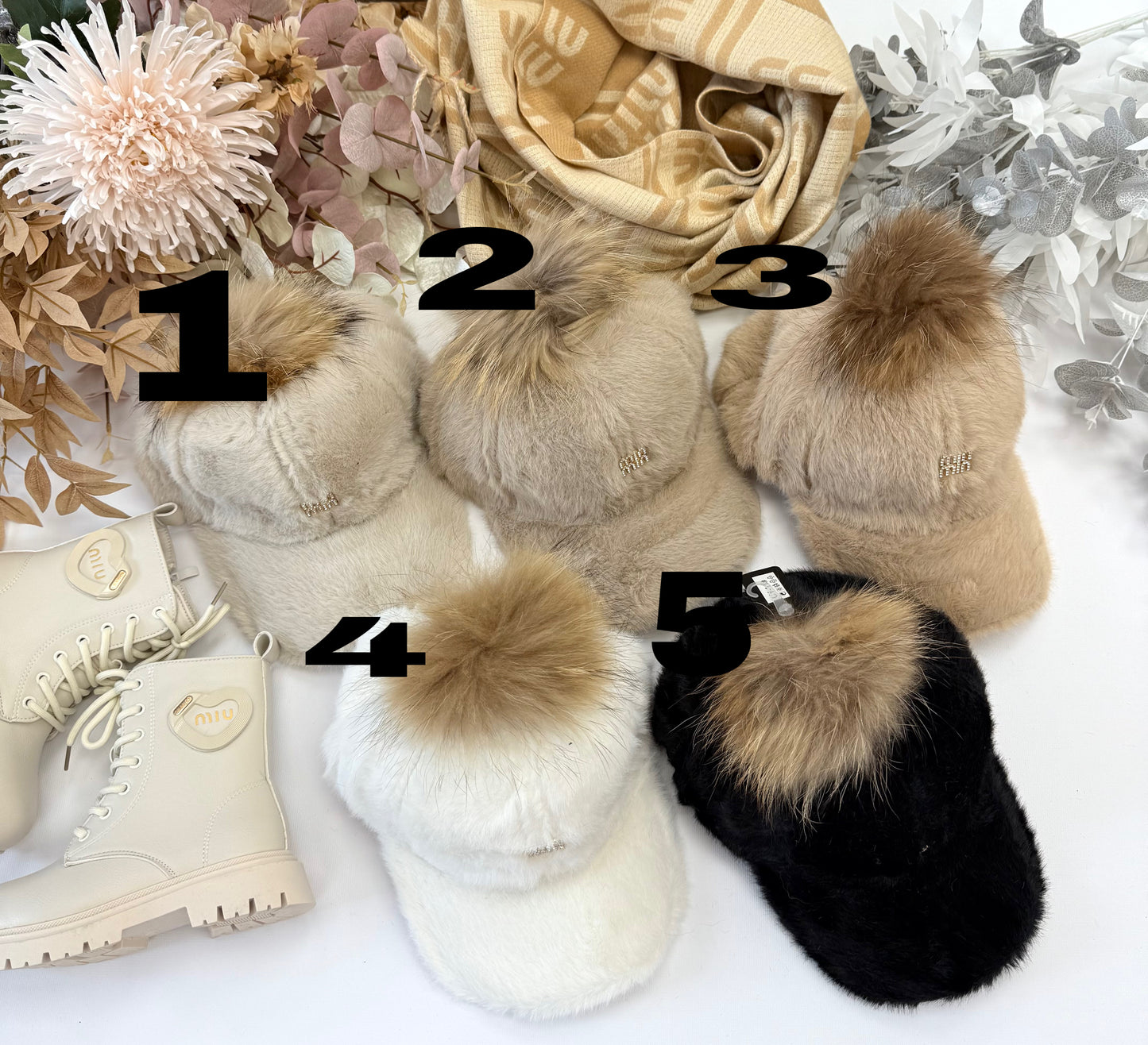 Winter pom pom cap