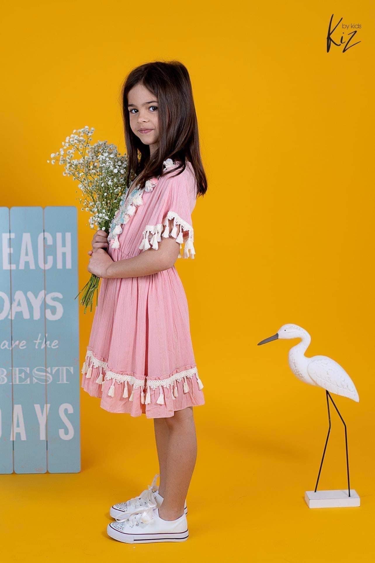 Light pink boho dress