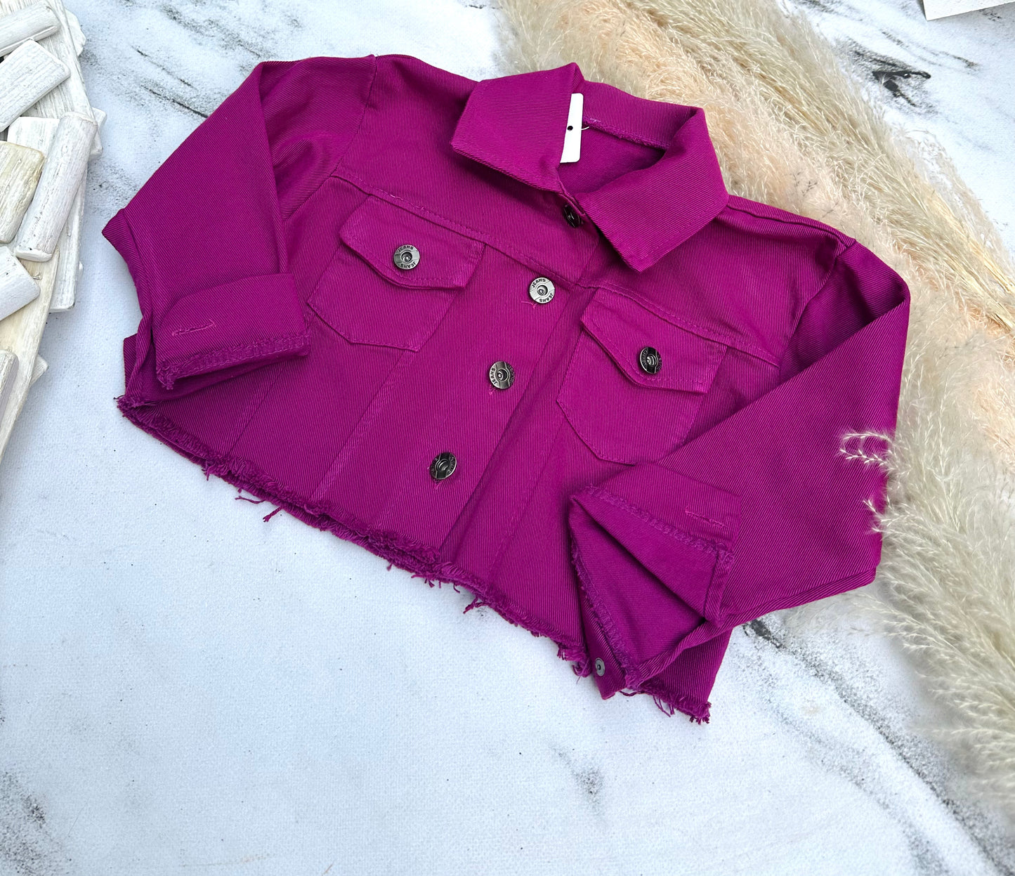 Purple denim jacket