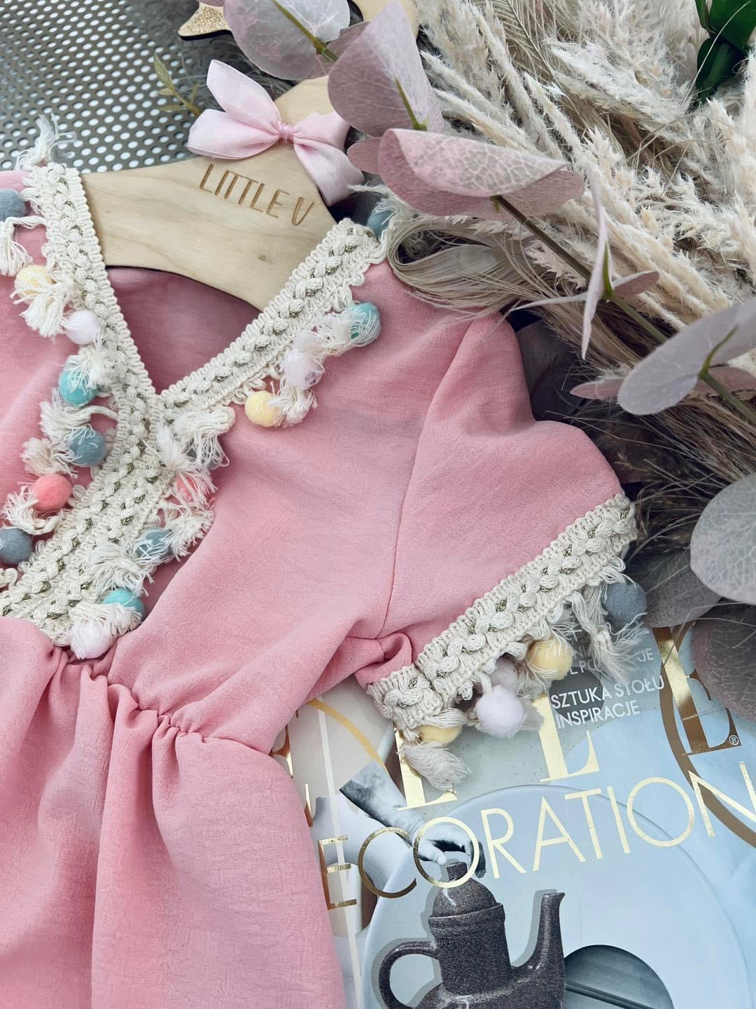 Light pink boho dress