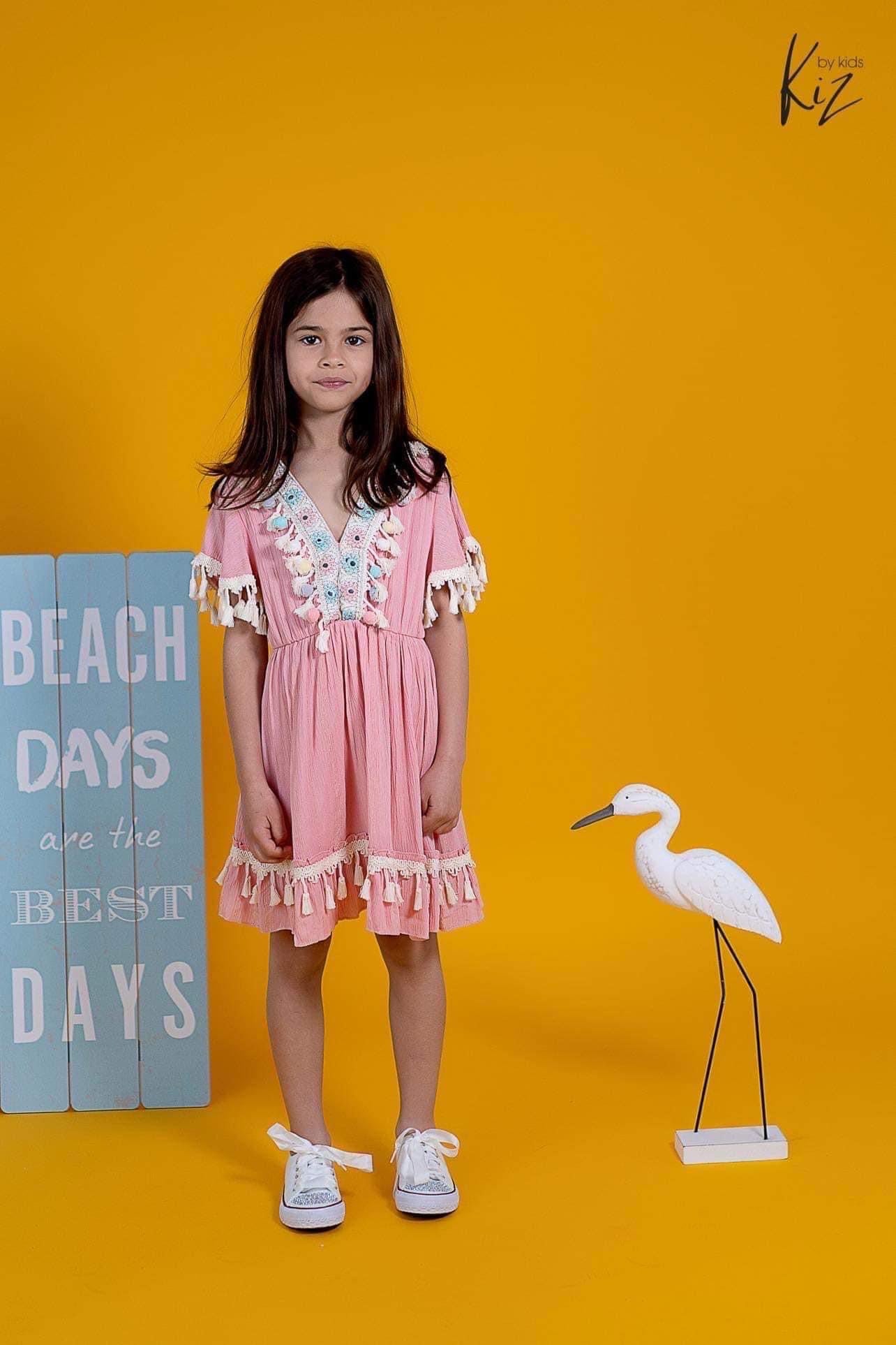 Light pink boho dress
