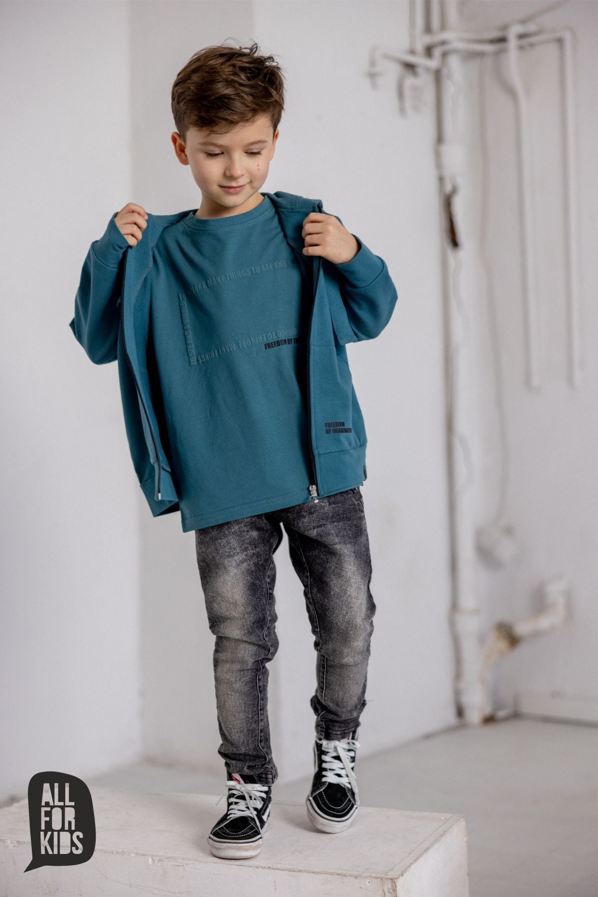 Sea blue zip hoodie