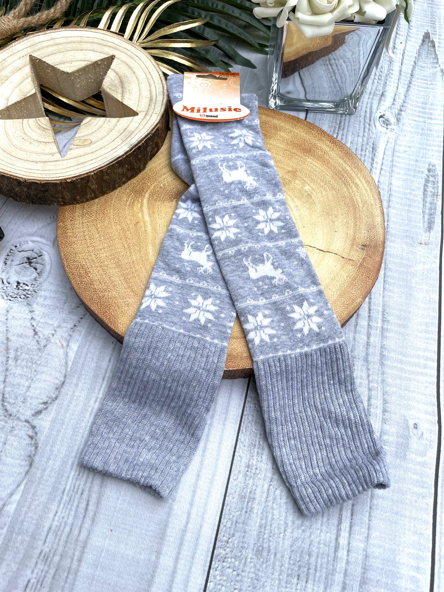 Grey high knee socks