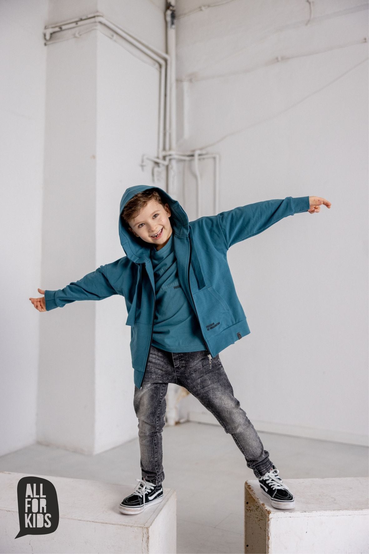 Sea blue zip hoodie