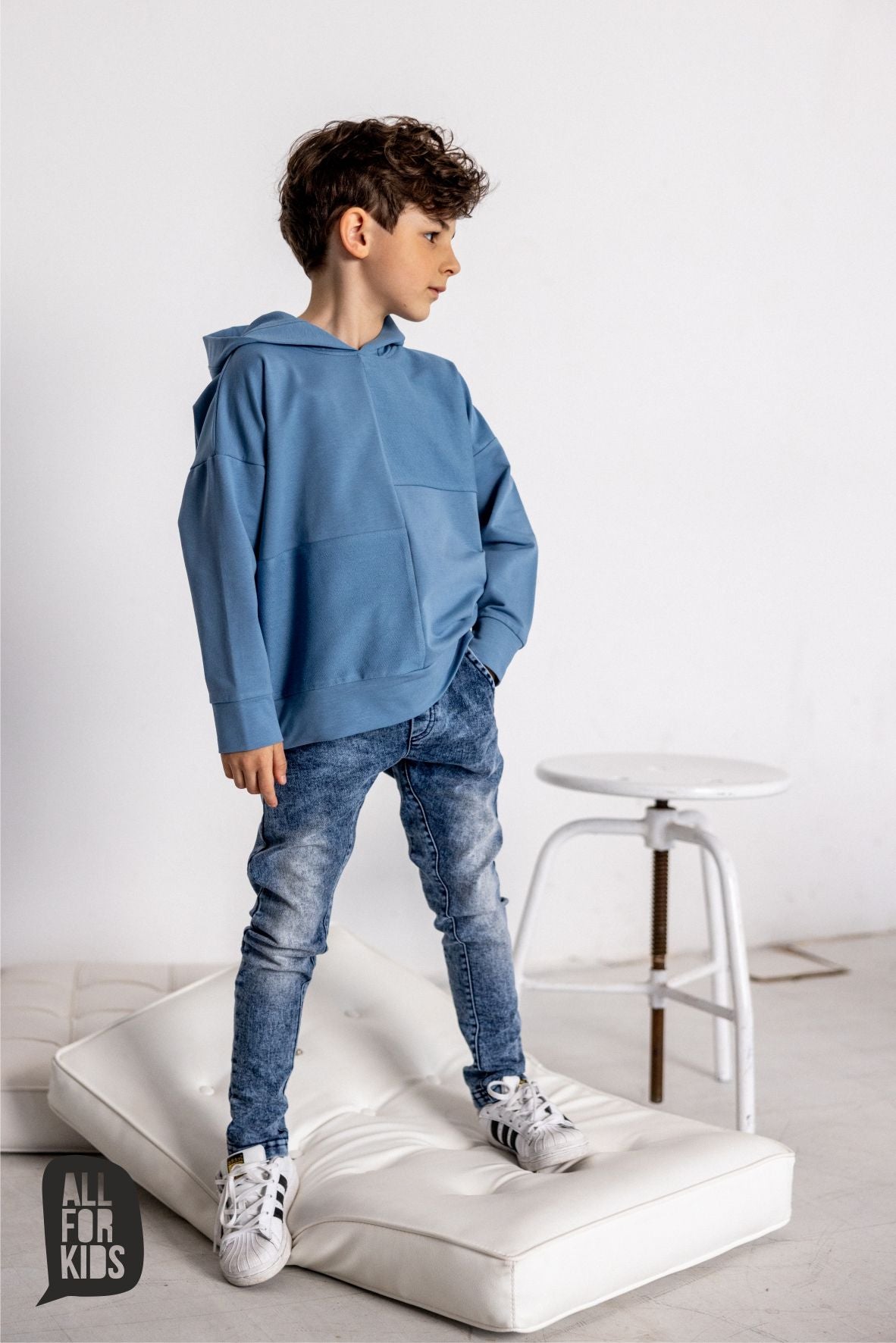 Blue hoodie