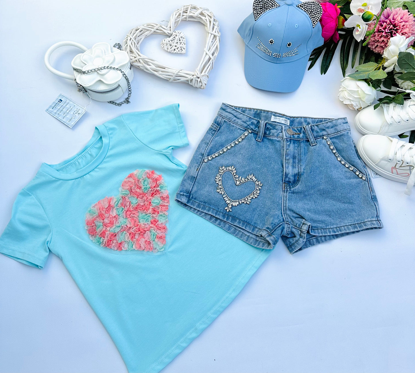 Blue heart t shirt