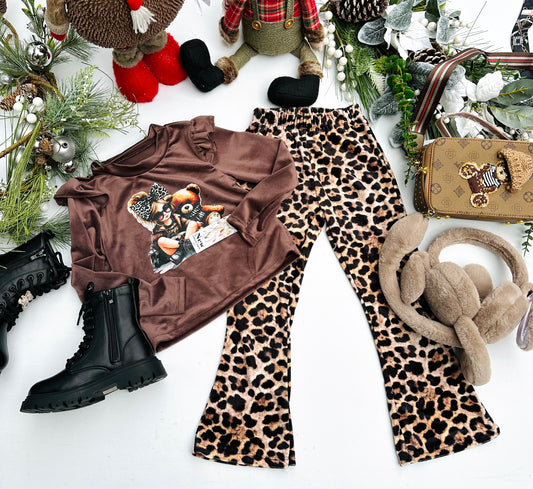 Brown velvet set