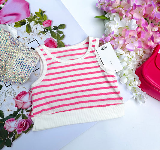 Pink stripes top