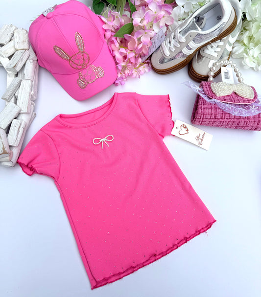 Pink bow t shirt
