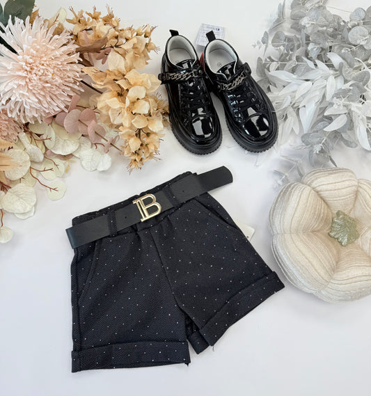 Grey sparkle shorts