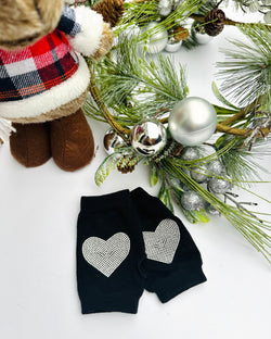 Black heart gloves