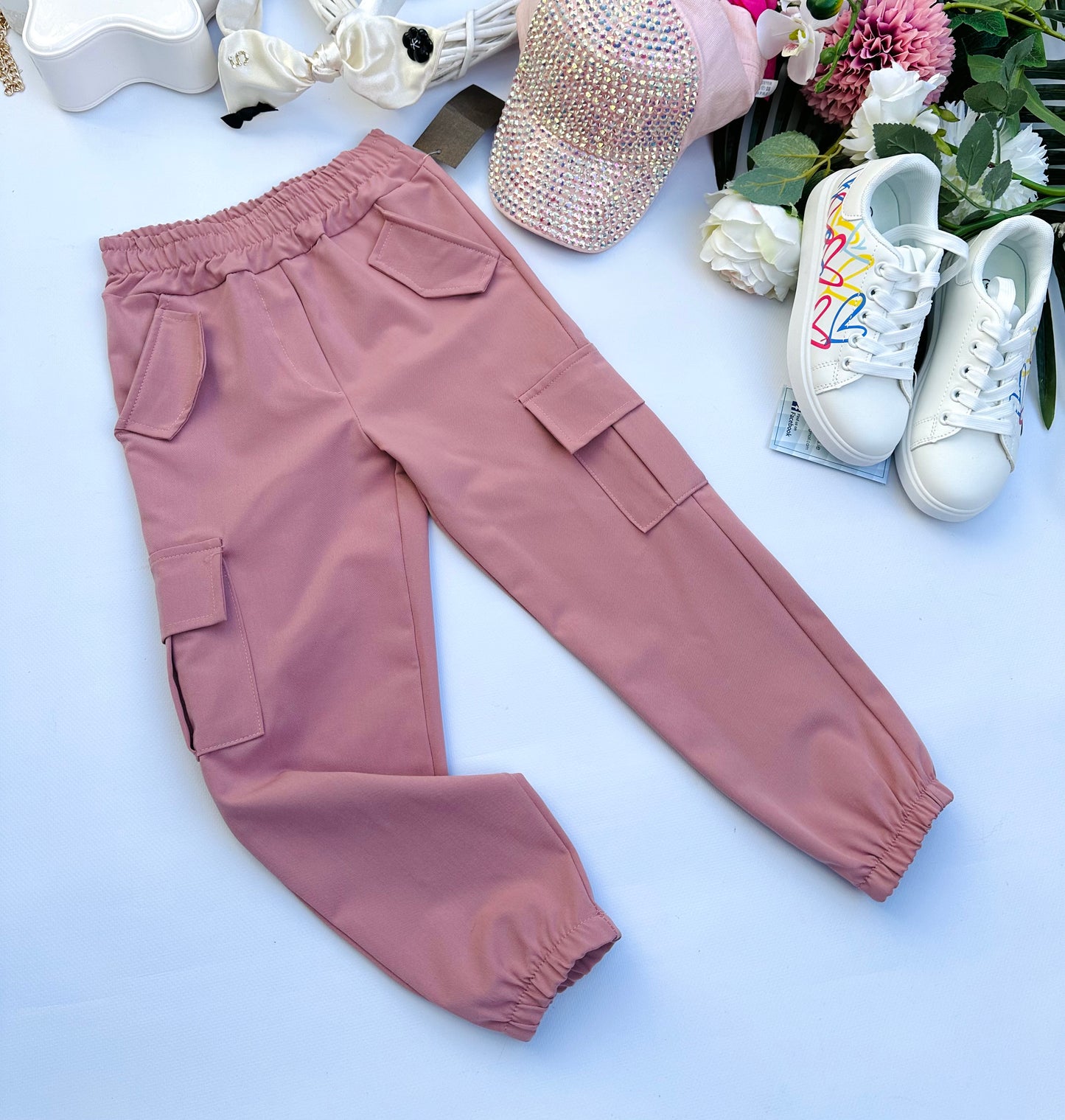 Pink cargo pants