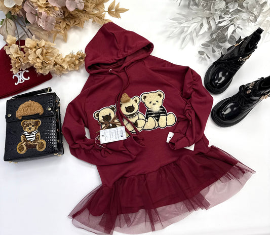 Burgundy teddy dress