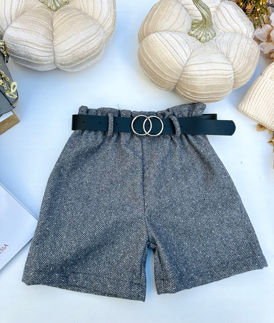 Light grey sparkle shorts