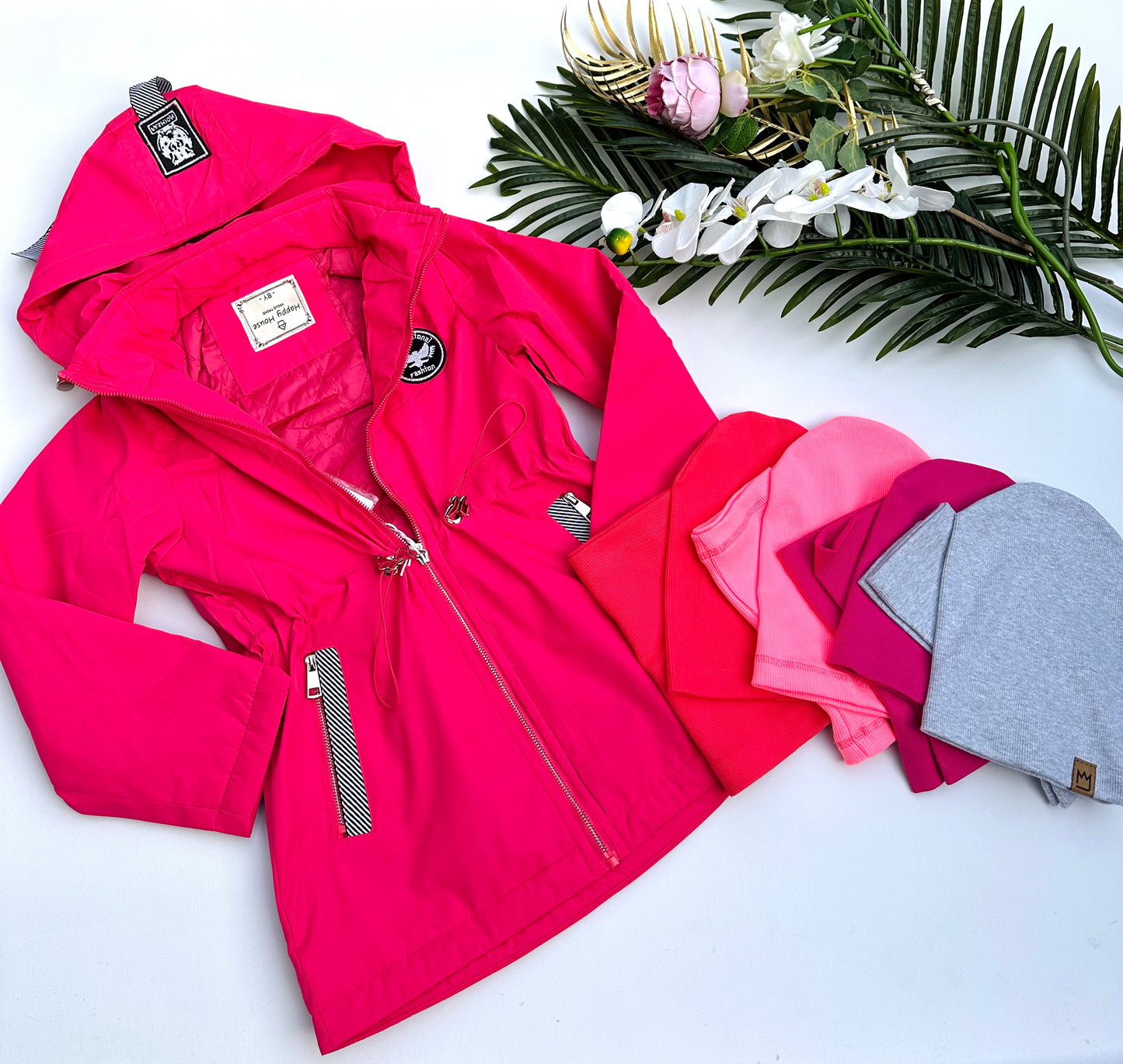 Pink spring parka jacket
