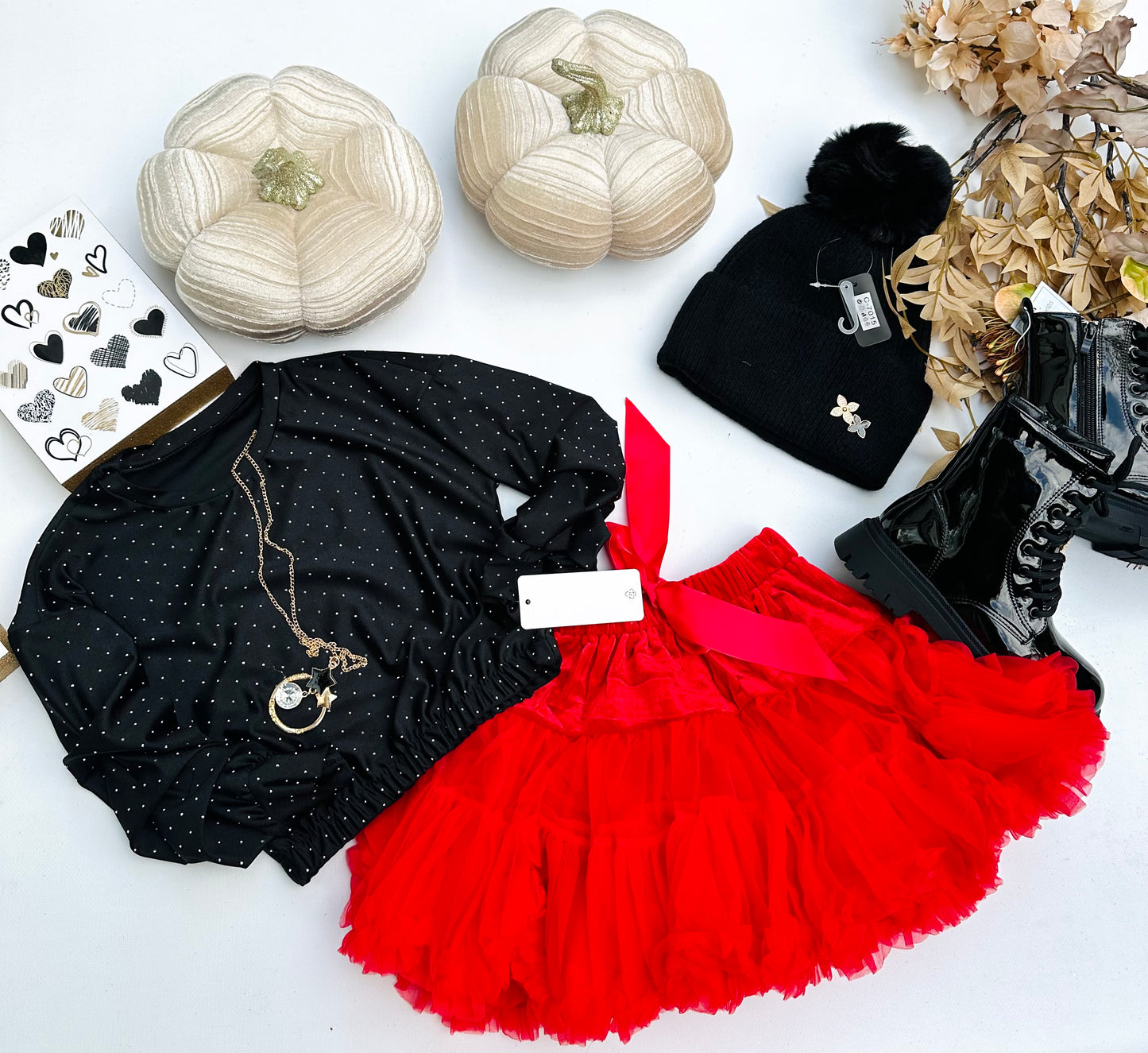 Red tulle skirt