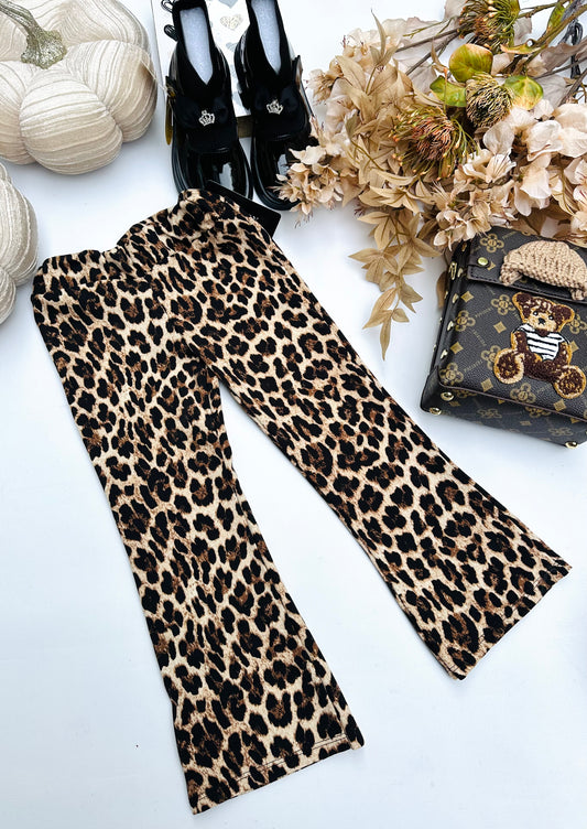 Wild print flared pants