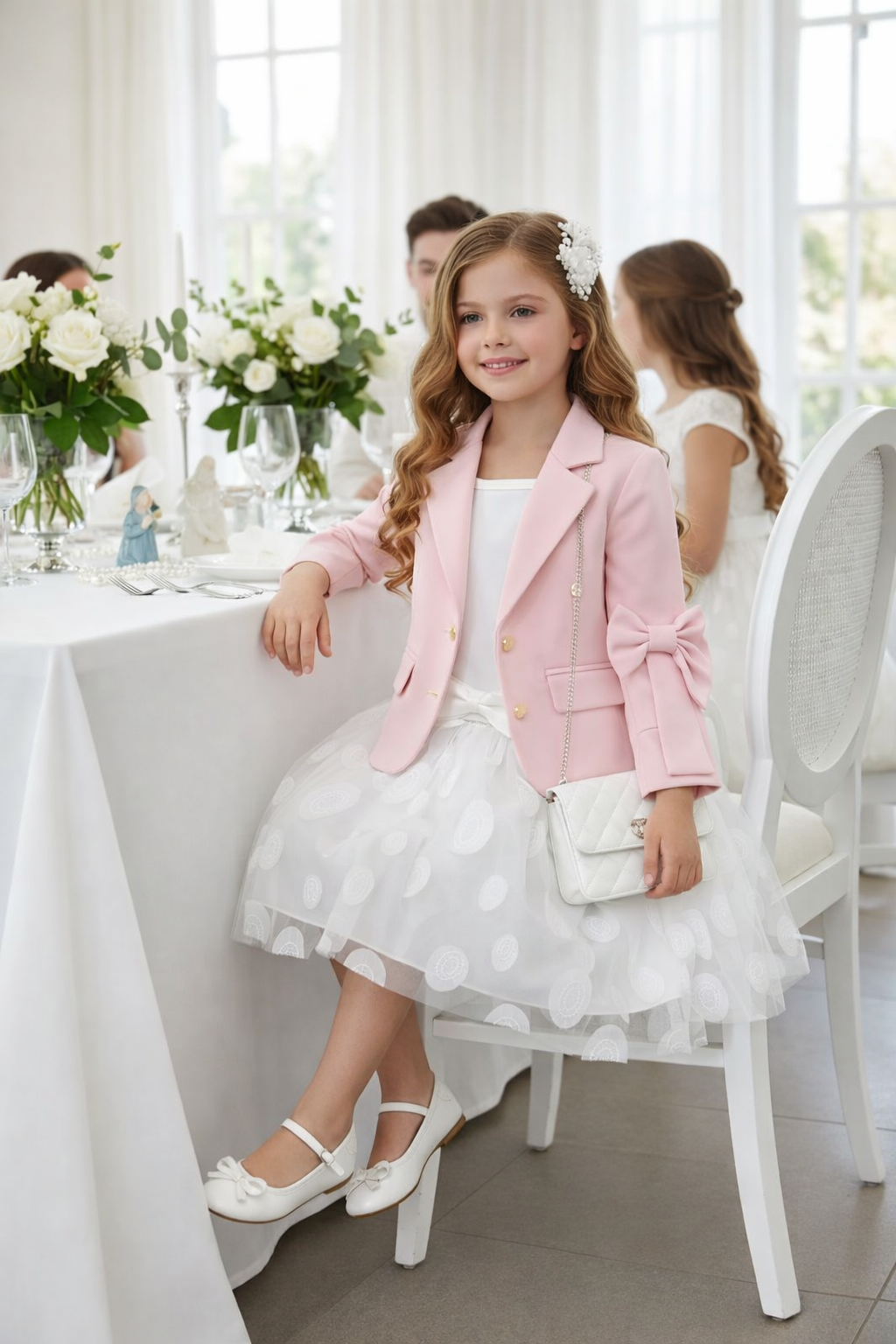 Pink bow blazer