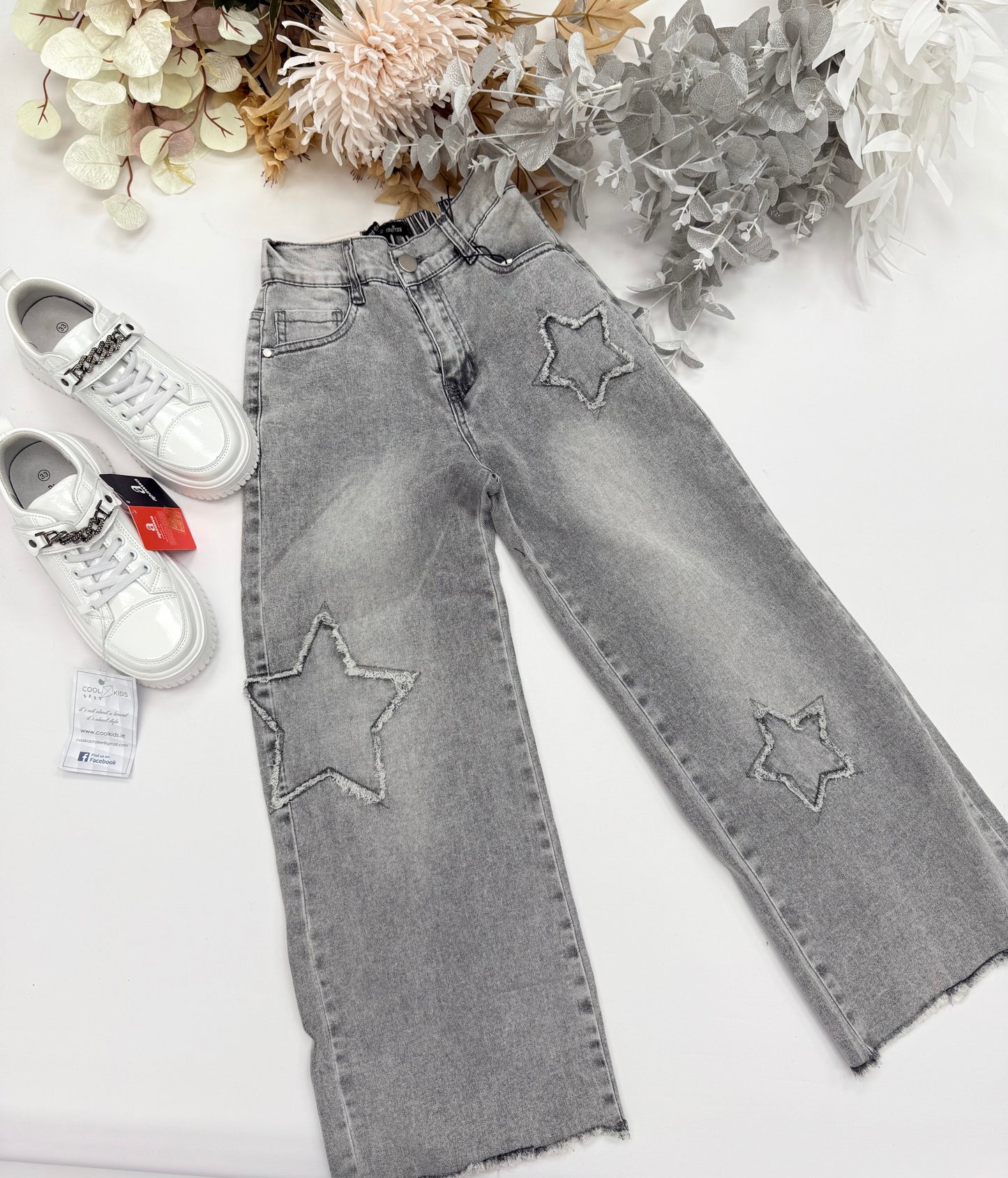 Star denim pants
