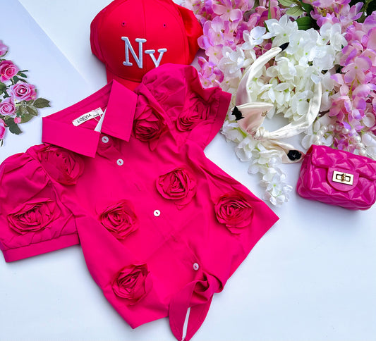 Pink flower shirt