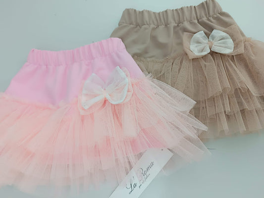 Beige tulle skirt