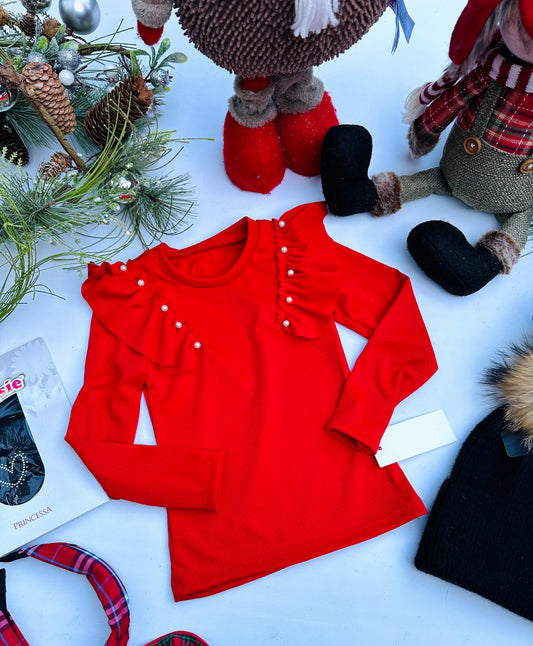 Red pearls top