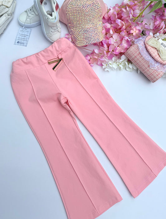 Pink flared pants