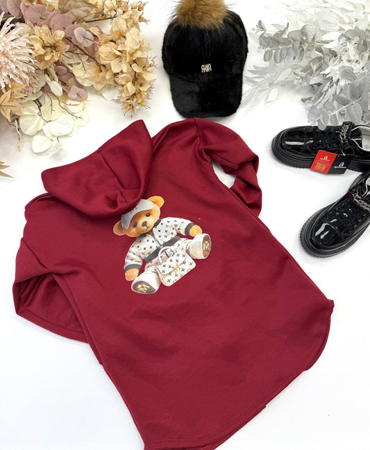Long burgundy hoodie