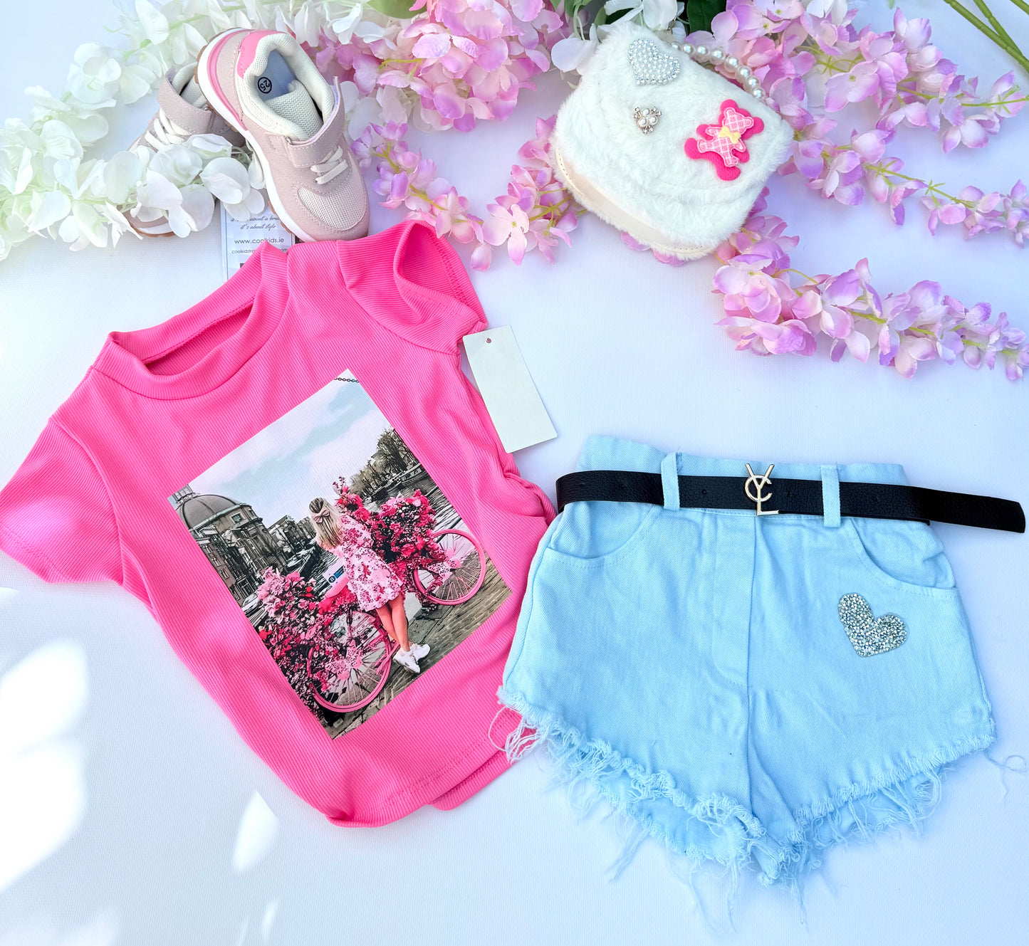 Blue heart shorts