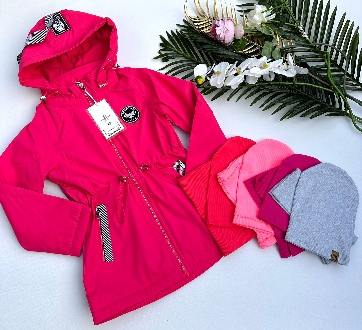 Pink spring parka jacket
