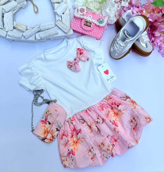 Flower dress with bag
