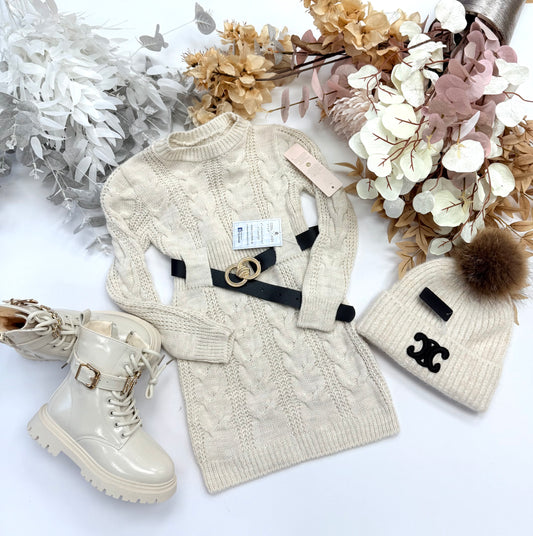 Beige winter dress