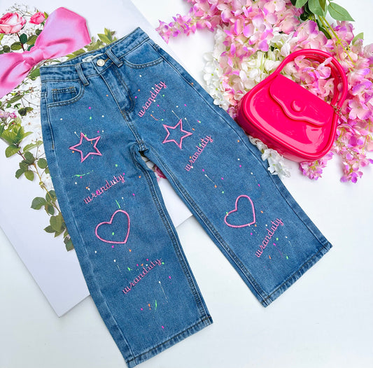 Heart denim jeans
