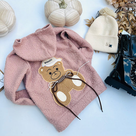 Pink teddy hoodie